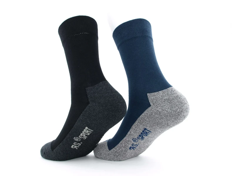 2 Paar Sportsocken Premium Frotteesohle blau/schwarz