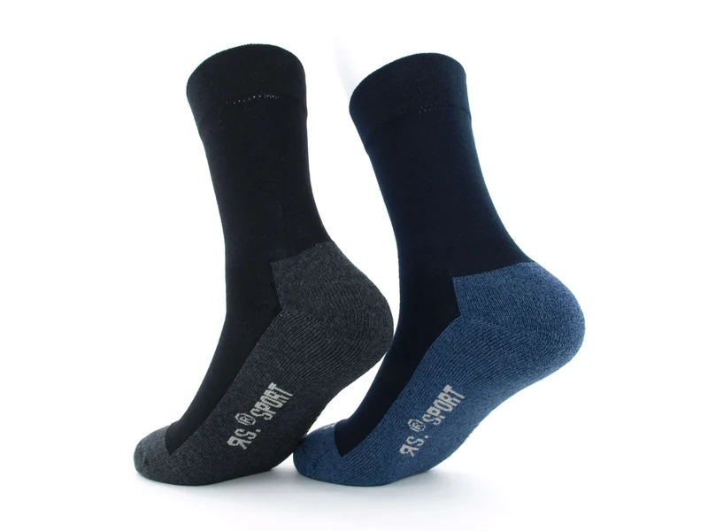 2 Paar Sportsocken Premium Frotteesohle marine/schwarz