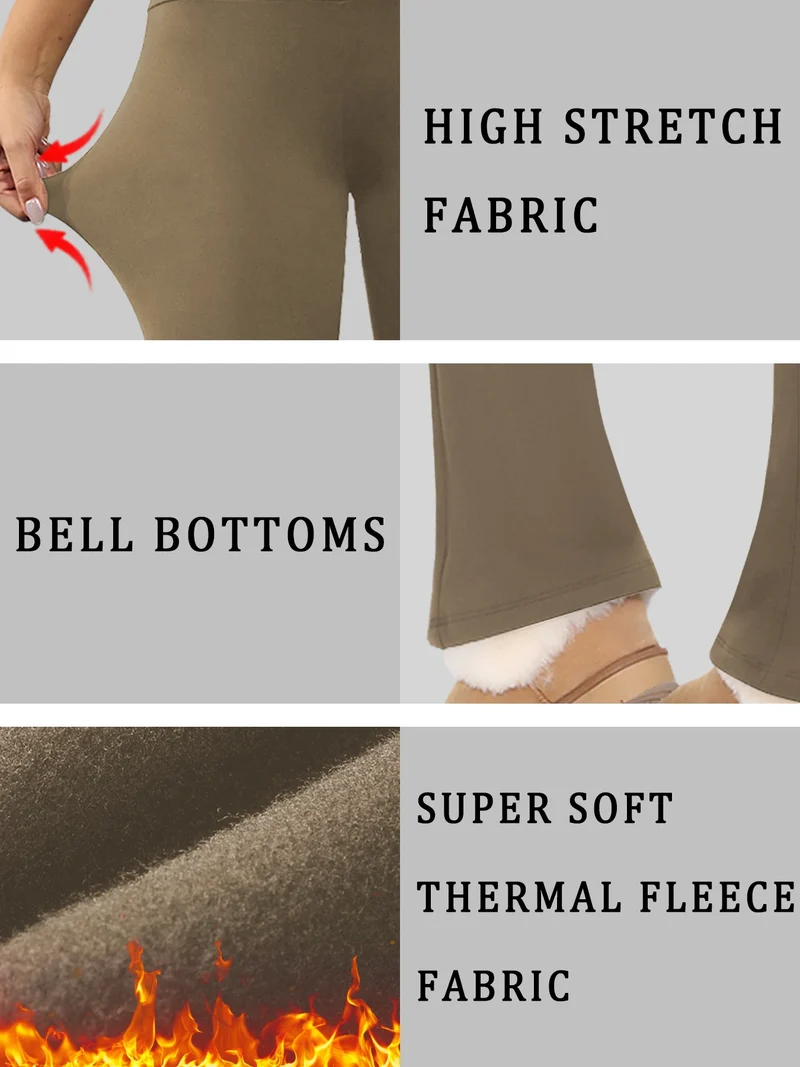 Frauen Hose Winter Leggins Warm Thermohose Innenfleece Blickdichte Strumpfhose