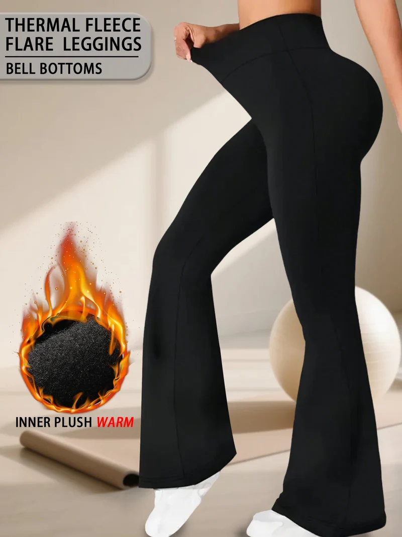 Frauen Hose Winter Leggins Warm Thermohose Innenfleece Blickdichte Strumpfhose
