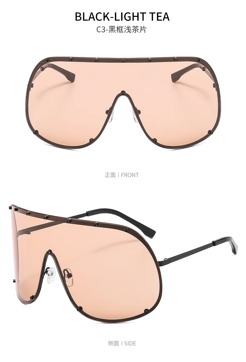 Occhiali da sole ovali oversize per donna e uomo Fotocromatici Polarizzati UV400