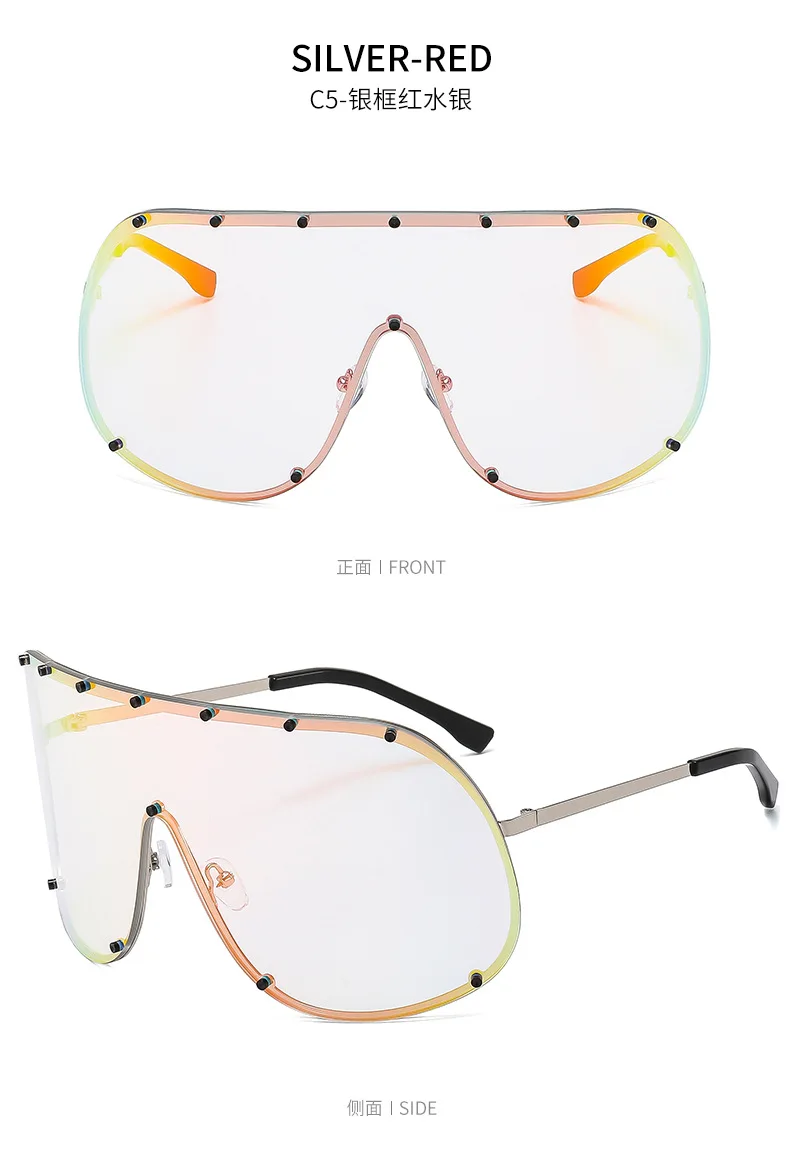 Occhiali da sole ovali oversize per donna e uomo Fotocromatici Polarizzati UV400