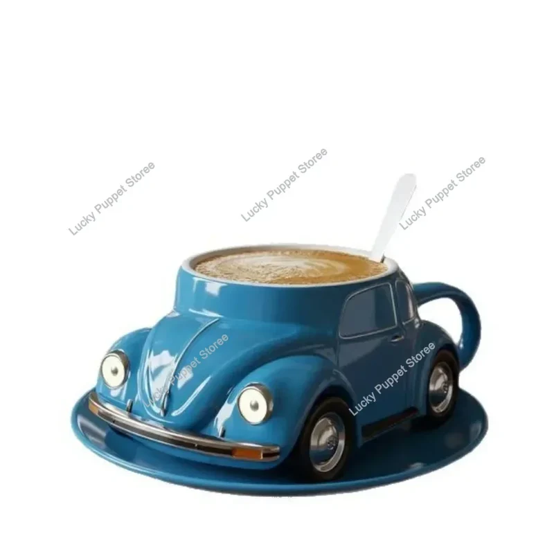 Edelstahl Kaffeebecher Mug VW Beetle-Motiv Kaffeetasse Becher Tasse Geschenk
