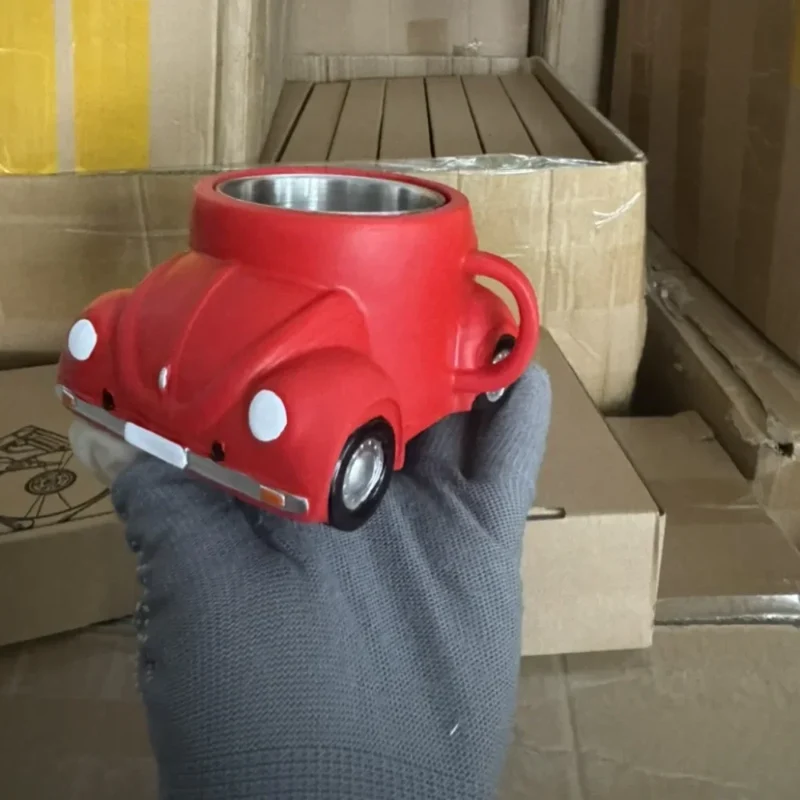 Edelstahl Kaffeebecher Mug VW Beetle-Motiv Kaffeetasse Becher Tasse Geschenk