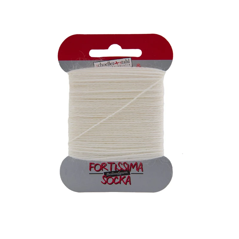 Fortissima Socken-Beilaufgarn 40m/5g | Farbe 1024 - BRILLANTWEISS