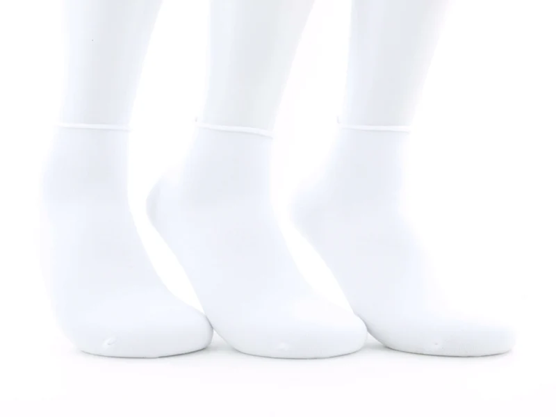 3 Paar Kurzschaftsocken Rollrand weiß