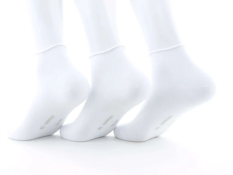 3 Paar Kurzschaftsocken Rollrand weiß