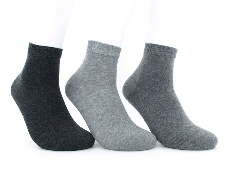 3 Paar Kurzschaftsocken Herren Grautöne