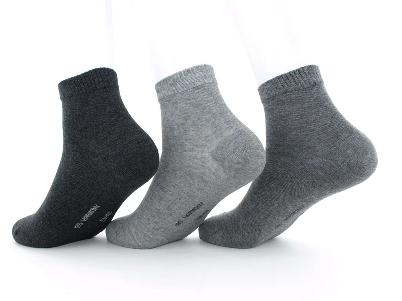 3 Paar Kurzschaftsocken Herren Grautöne