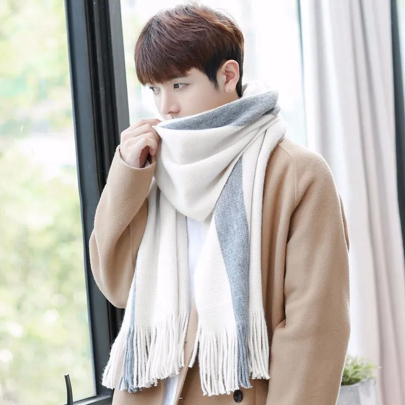 Herren Schal Winterschal Stola Schlauchschal Halstuch Wollschal Strickschal Loop