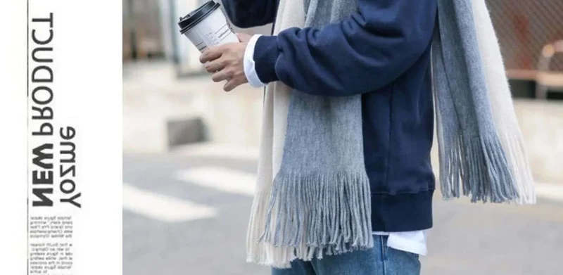 Herren Schal Winterschal Stola Schlauchschal Halstuch Wollschal Strickschal Loop