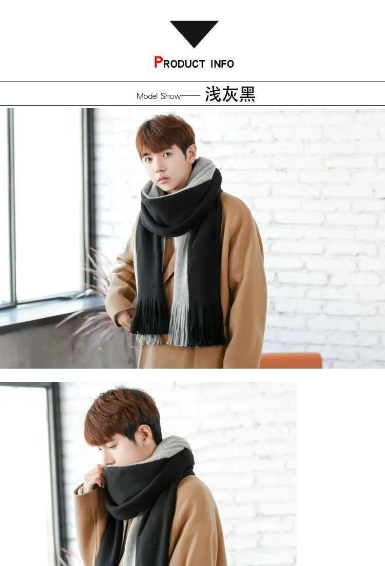 Herren Schal Winterschal Stola Schlauchschal Halstuch Wollschal Strickschal Loop