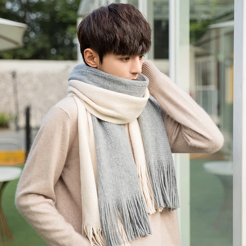 Herren Schal Winterschal Stola Schlauchschal Halstuch Wollschal Strickschal Loop