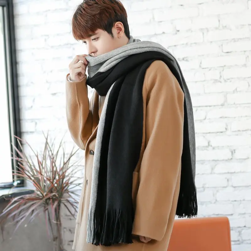 Herren Schal Winterschal Stola Schlauchschal Halstuch Wollschal Strickschal Loop