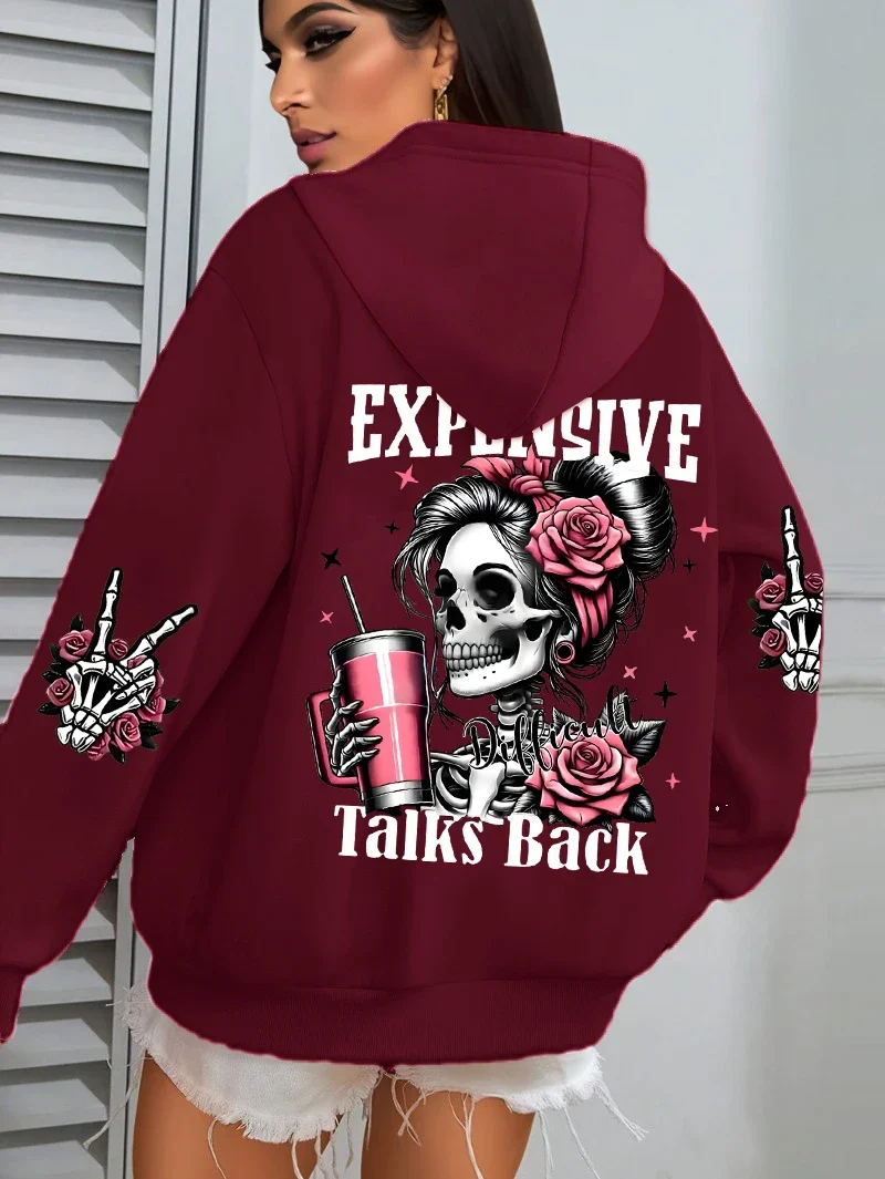 Punk Kapuzenpullover Sweatshirt Fleece Hoodie Pulli Damen Kapuzenpulli Shirt