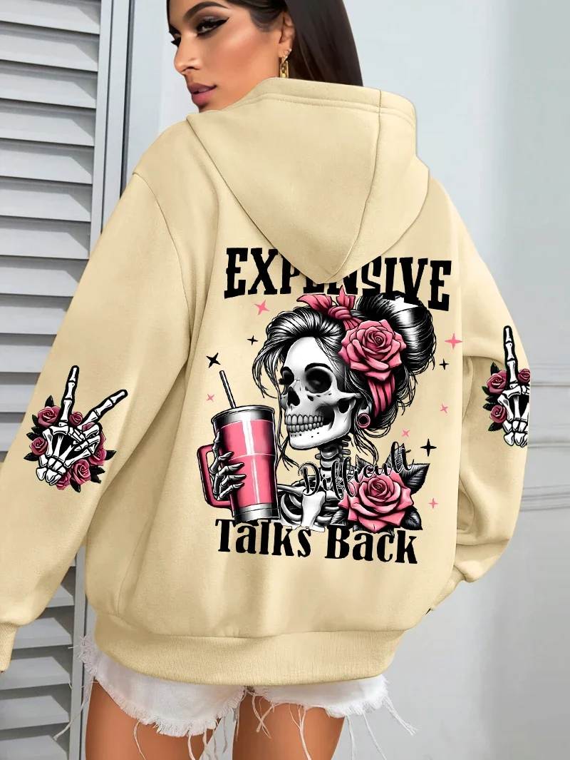 Punk Kapuzenpullover Sweatshirt Fleece Hoodie Pulli Damen Kapuzenpulli Shirt