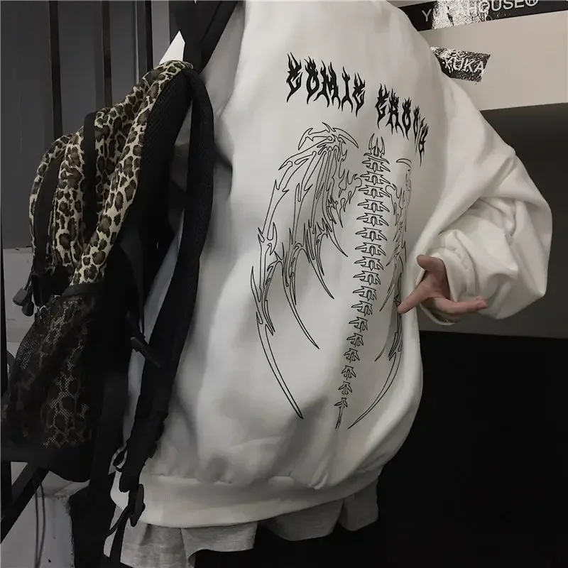 Gothic Kapuzenpullover Sweatshirt Fleece Hoodie Pulli Damen Kapuzenpulli Shirt