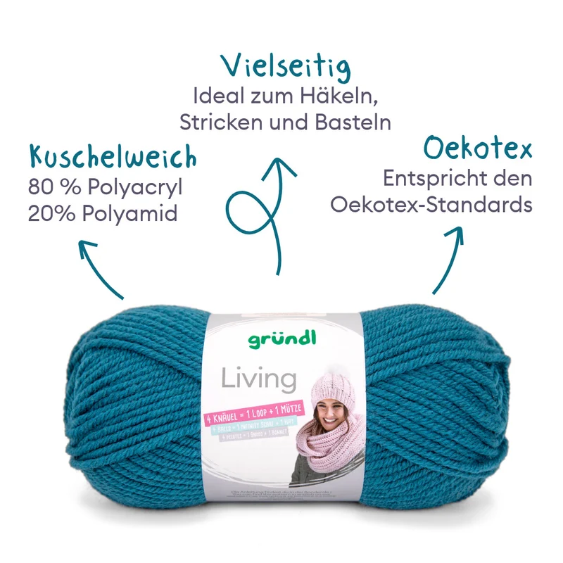 Strickset Streifen Schal mit Mütze