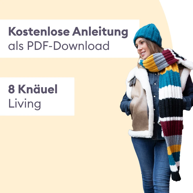 Strickset Streifen Schal mit Mütze