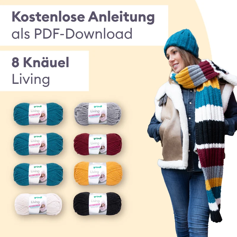 Strickset Streifen Schal mit Mütze