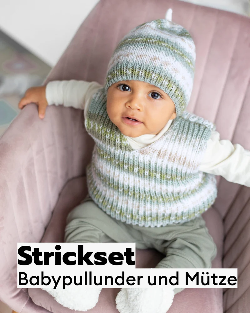 Strickset Baby Pullunder & Mütze