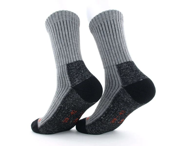 2 Paar Trekkingsocken mit Baumwolle grau