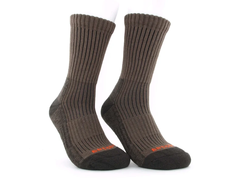 2 Paar Trekkingsocken mit Baumwolle braun