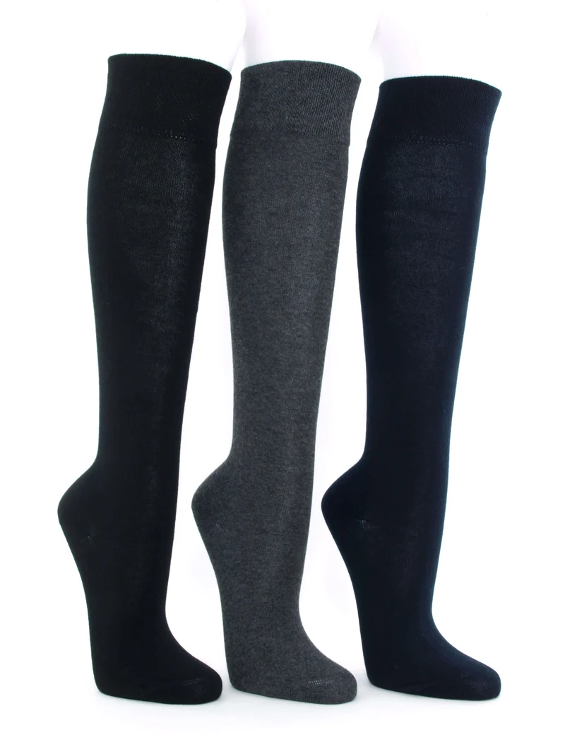 3 Paar Kniestrümpfe Damen dunkel