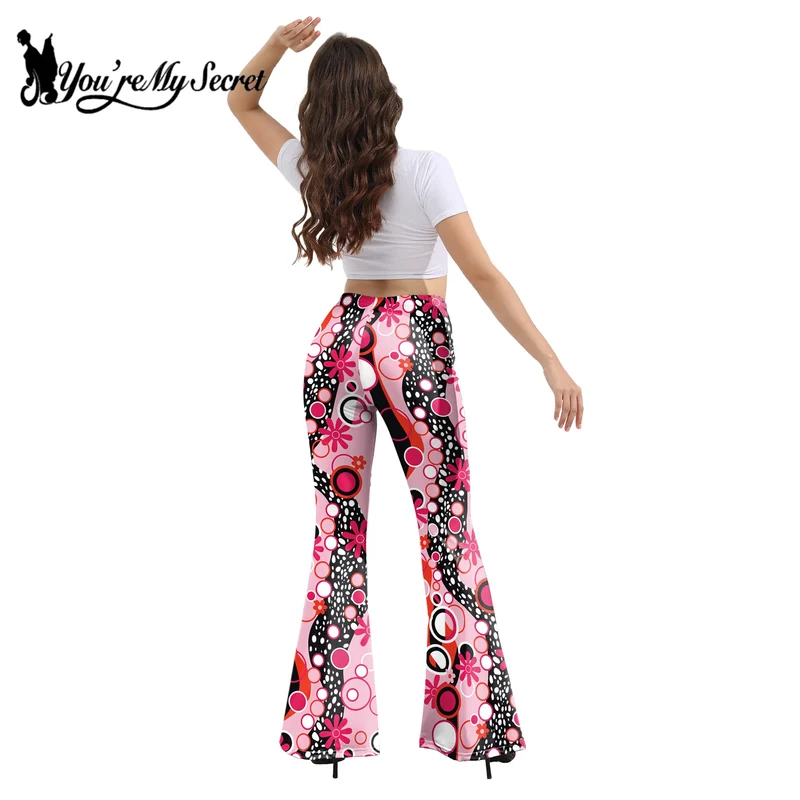 [Du bist mein Geheimnis] 60er 70er Damen Hippie Hose Bell Bottom Boho Hose Schlaghose Retro Hose für 70er Jahre Mottoparty