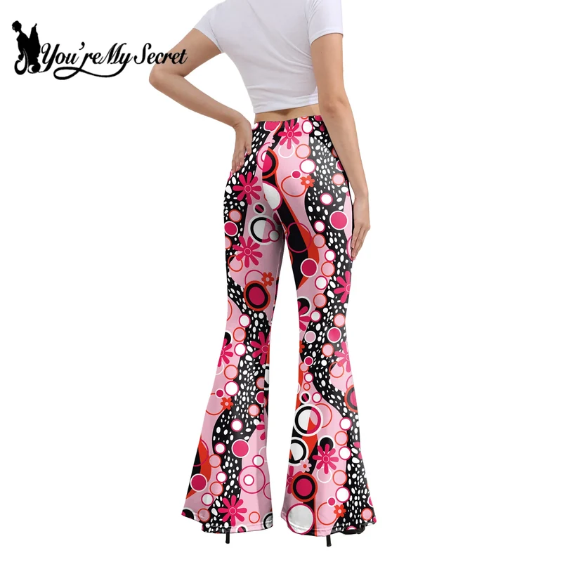 [Du bist mein Geheimnis] 60er 70er Damen Hippie Hose Bell Bottom Boho Hose Schlaghose Retro Hose für 70er Jahre Mottoparty