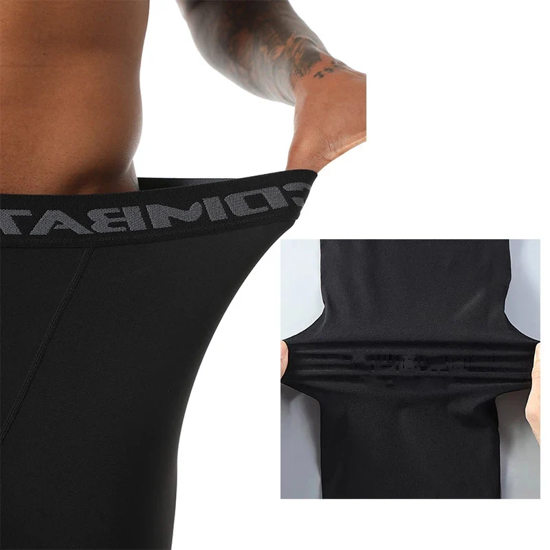 Pantaloni a Compressione da Uomo Leggings Calcio Corsa Palestra Leggins Calza