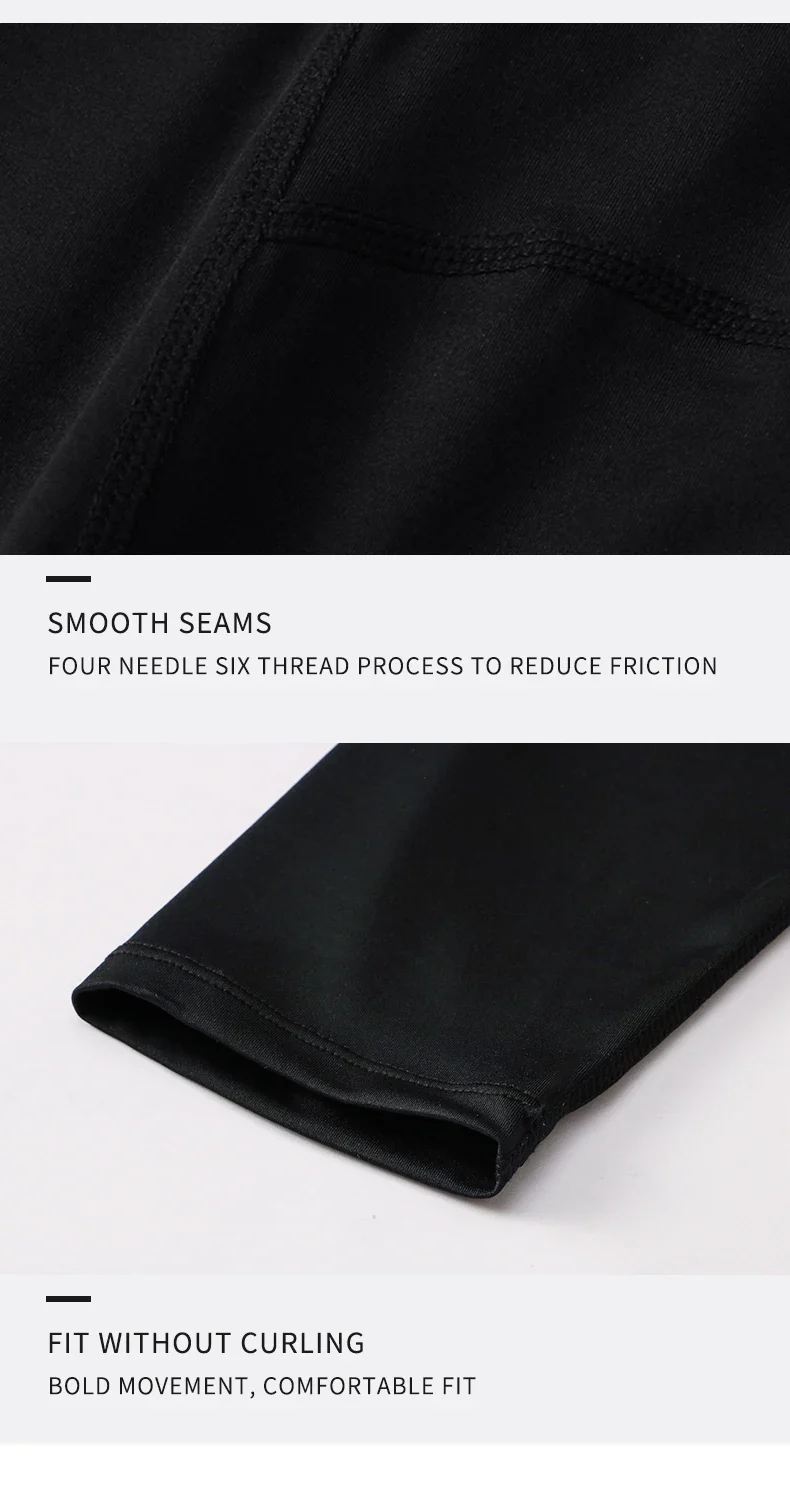 Pantaloni a Compressione da Uomo Leggings Calcio Corsa Palestra Leggins Calza