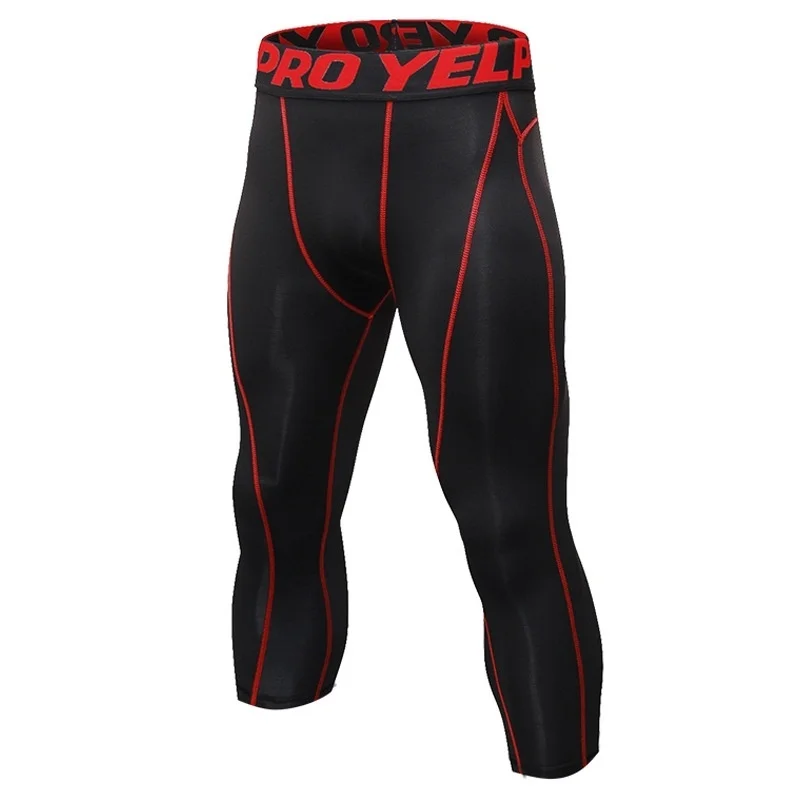 Pantaloni a Compressione da Uomo Leggings Calcio Corsa Palestra Leggins Calza