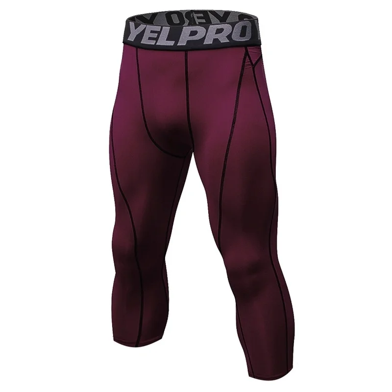 Pantaloni a Compressione da Uomo Leggings Calcio Corsa Palestra Leggins Calza