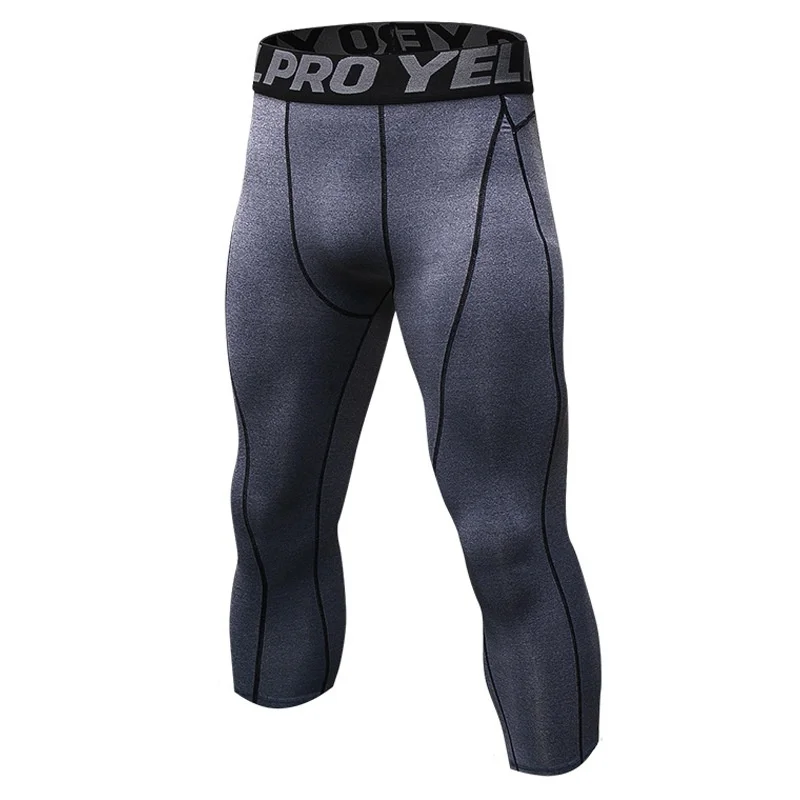 Pantaloni a Compressione da Uomo Leggings Calcio Corsa Palestra Leggins Calza