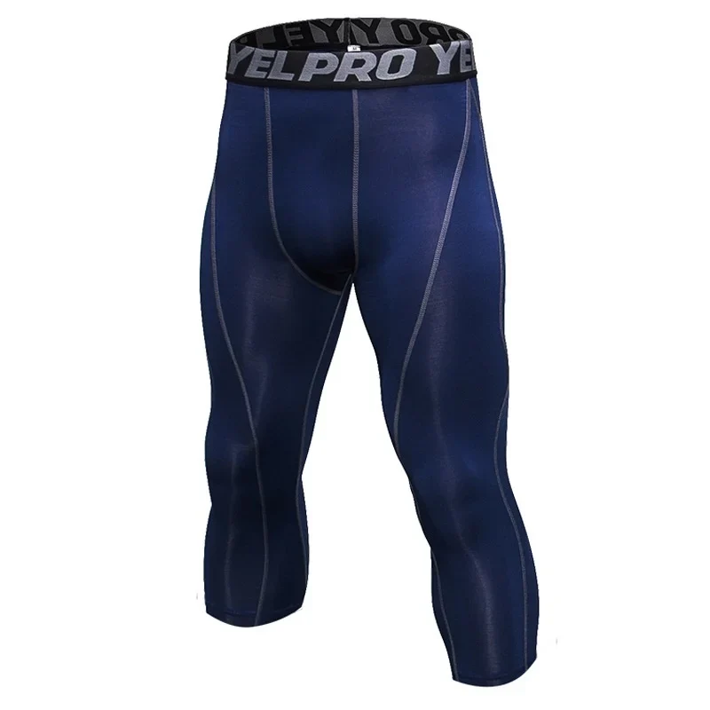 Pantaloni a Compressione da Uomo Leggings Calcio Corsa Palestra Leggins Calza