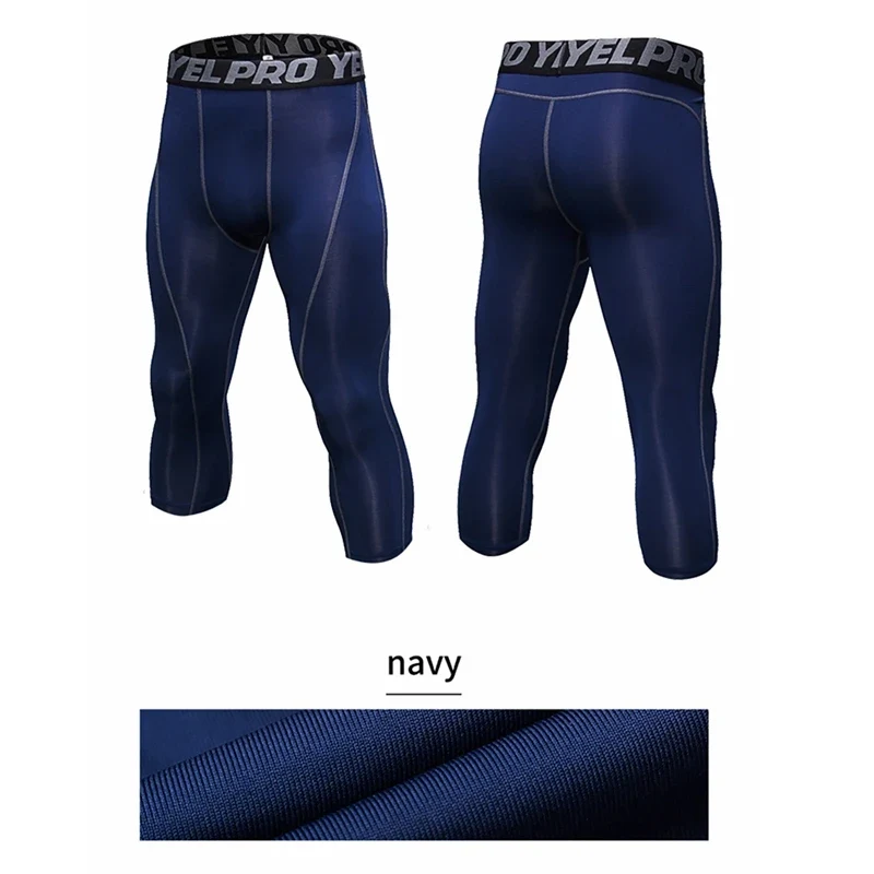 Pantaloni a Compressione da Uomo Leggings Calcio Corsa Palestra Leggins Calza