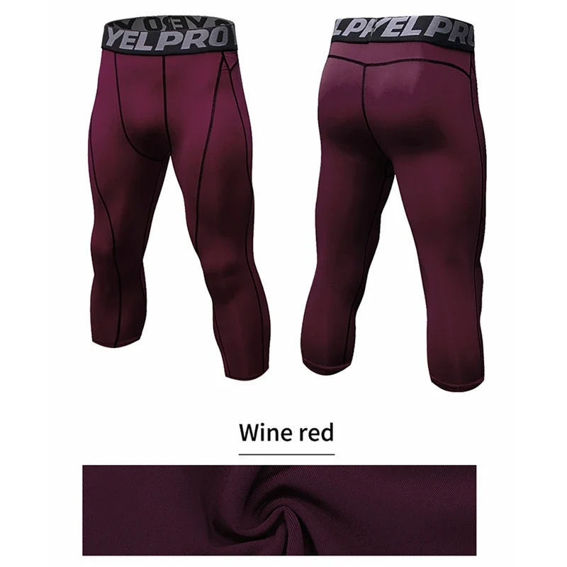 Pantaloni a Compressione da Uomo Leggings Calcio Corsa Palestra Leggins Calza