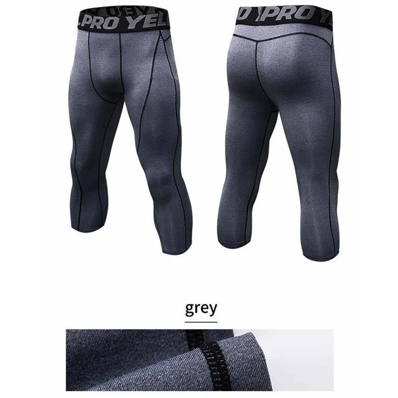 Pantaloni a Compressione da Uomo Leggings Calcio Corsa Palestra Leggins Calza
