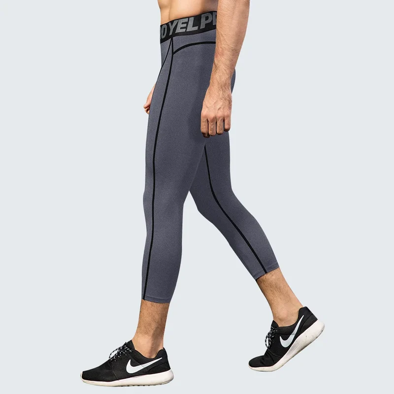 Pantaloni a Compressione da Uomo Leggings Calcio Corsa Palestra Leggins Calza