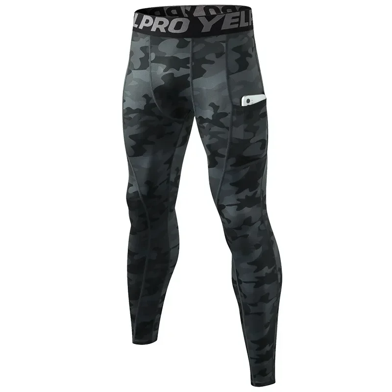 Pantaloni a Compressione da Uomo Leggings Calcio Corsa Palestra Leggins Calza