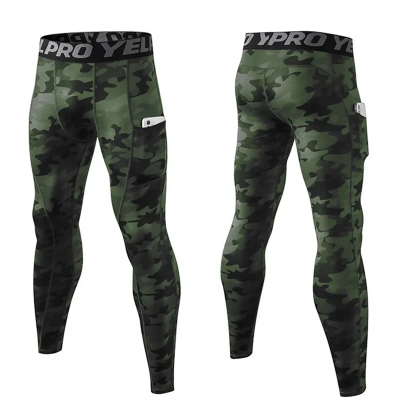 Pantaloni a Compressione da Uomo Leggings Calcio Corsa Palestra Leggins Calza