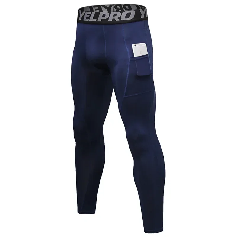 Pantaloni a Compressione da Uomo Leggings Calcio Corsa Palestra Leggins Calza