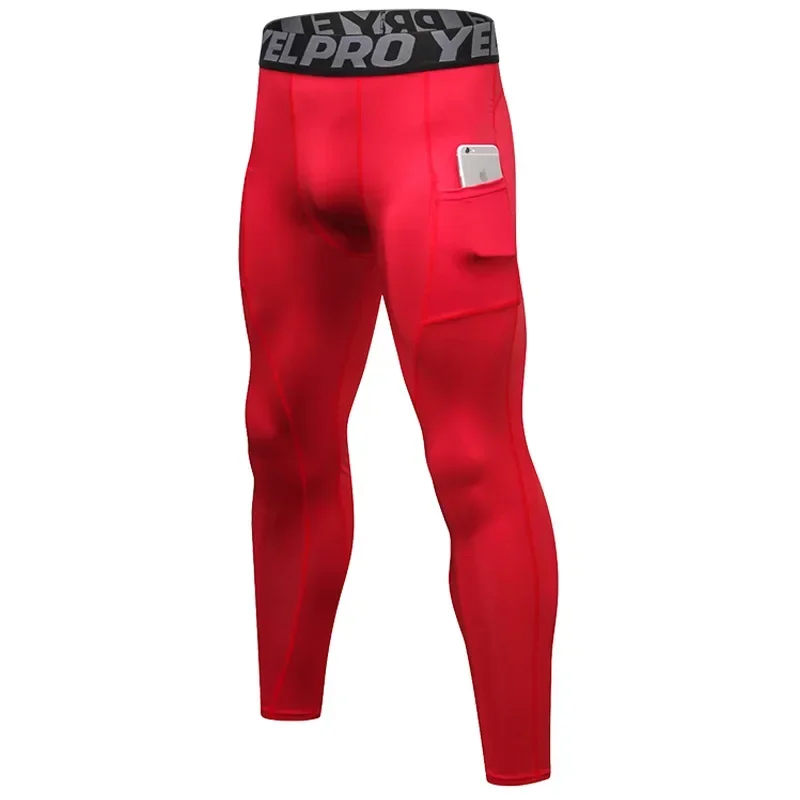 Pantaloni a Compressione da Uomo Leggings Calcio Corsa Palestra Leggins Calza