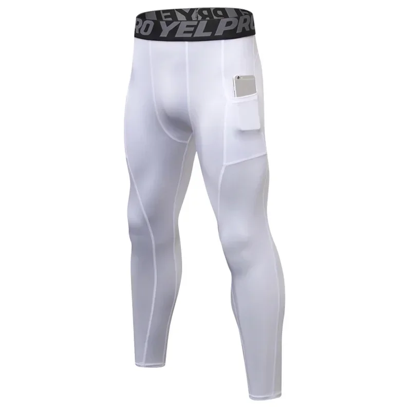 Pantaloni a Compressione da Uomo Leggings Calcio Corsa Palestra Leggins Calza