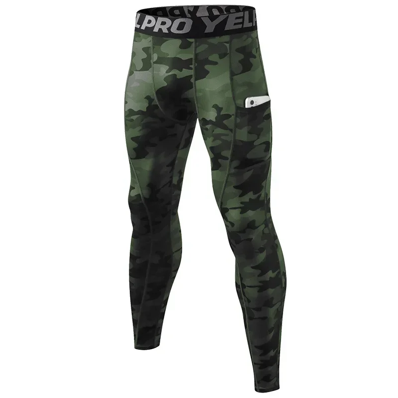 Pantaloni a Compressione da Uomo Leggings Calcio Corsa Palestra Leggins Calza