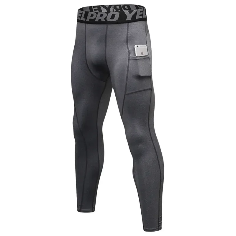Pantaloni a Compressione da Uomo Leggings Calcio Corsa Palestra Leggins Calza