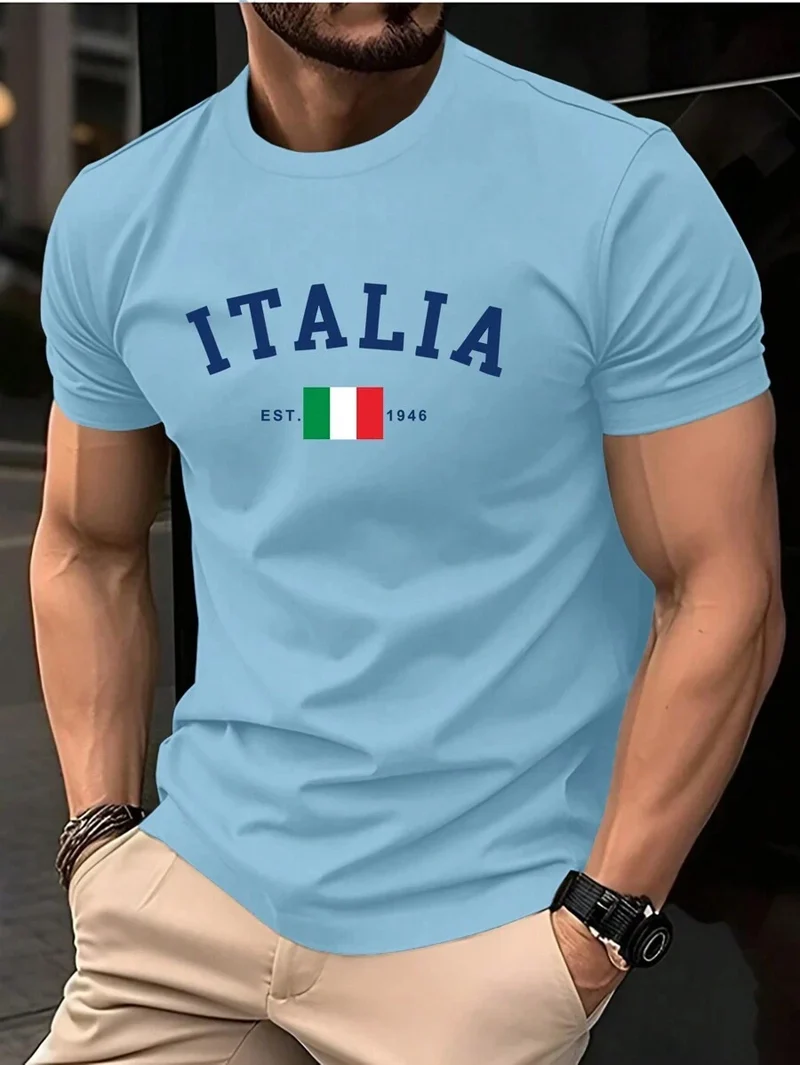 T-Shirt Uomo Manica Corta Italia Tops Maglietta Camicia Maglia Italy
