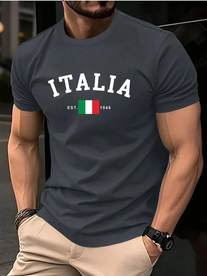T-Shirt Uomo Manica Corta Italia Tops Maglietta Camicia Maglia Italy