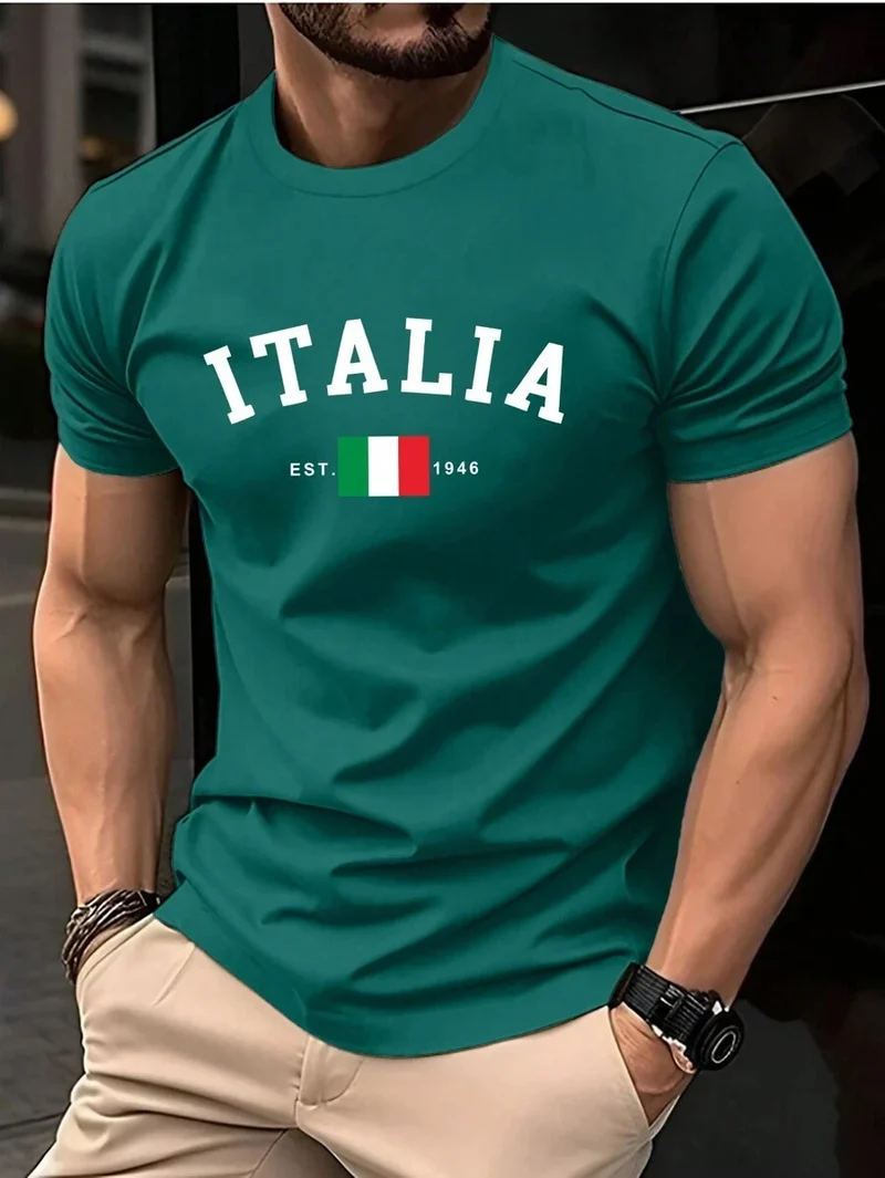 T-Shirt Uomo Manica Corta Italia Tops Maglietta Camicia Maglia Italy